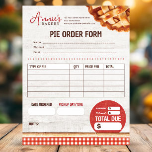 Pie for Bakery Custom Order Form