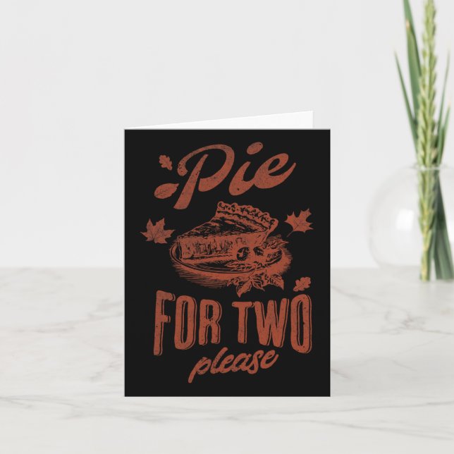 Pie For Two Please Thanksgiving Pregnancy Announce Card (Front)