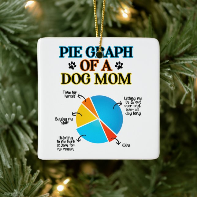 Pie Graph of a Dog Mum Ceramic Ornament (Tree)