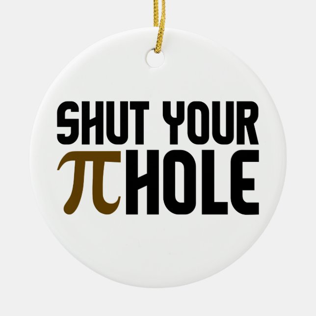 "PIE HOLE" ornament, customise Ceramic Tree Decoration (Front)