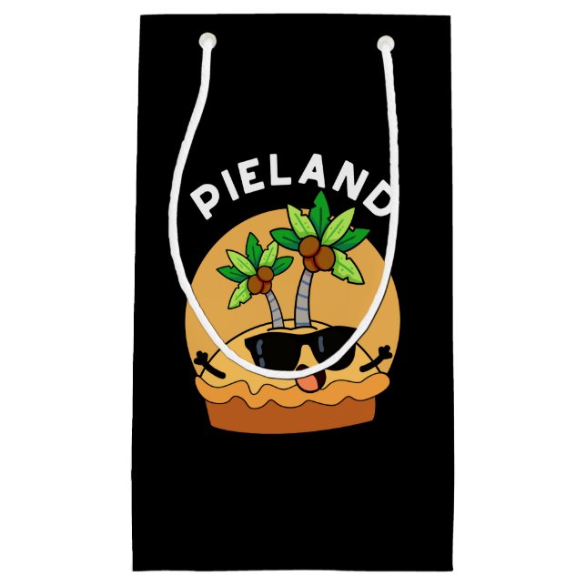 Pie-land Funny Island Pun Dark BG Small Gift Bag (Front)