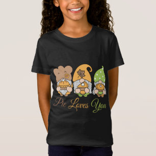 Pie Loves You Funny Pumpkin Spice Fun Gnome Food F T-Shirt