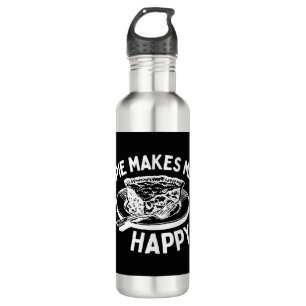 Pie Makes Me Happy Funny Pie 710 Ml Water Bottle