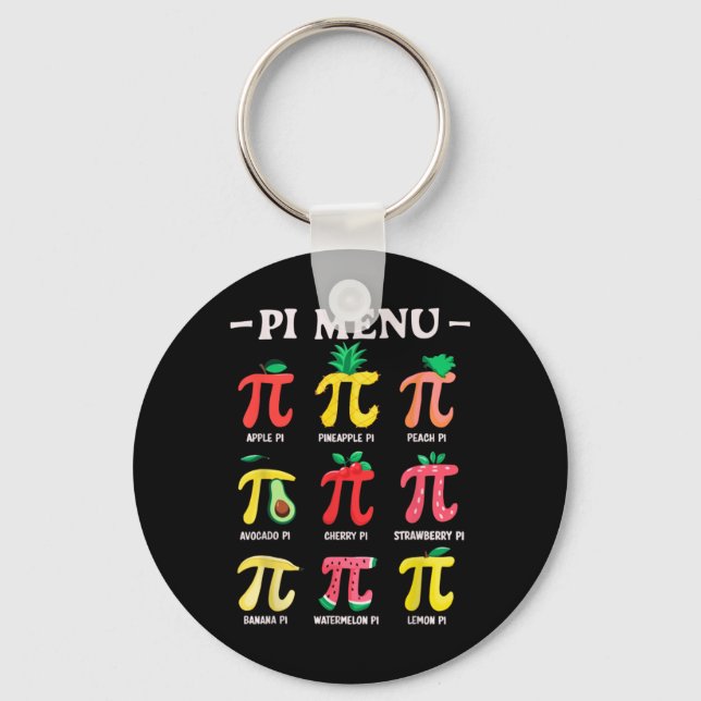 Pie Menu Funny Pi Day Pi 3.14 Math Teacher Pi Symb Key Ring (Front)