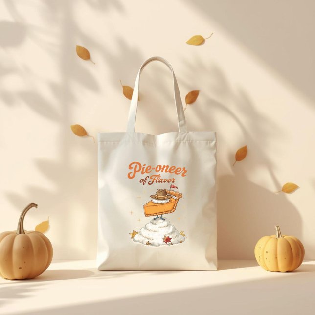 Pie-oneer of Flavour - Pumpkin Pie Thanksgiving Tote Bag (Creator Uploaded)