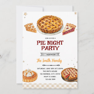 Pie party theme invitation