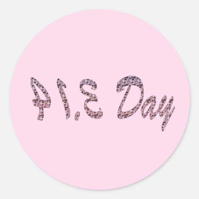 Pie Pink Pi Day Classic Round Sticker (Front)