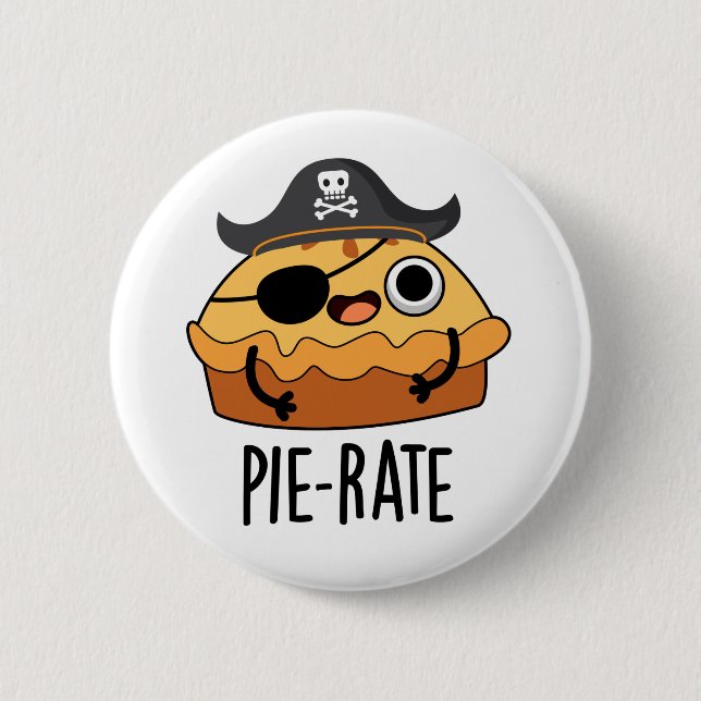 Pie-rate Funny Pirate Pie Pun  6 Cm Round Badge (Front)
