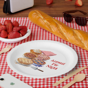 Pie Sharing Night Party Paper Plate
