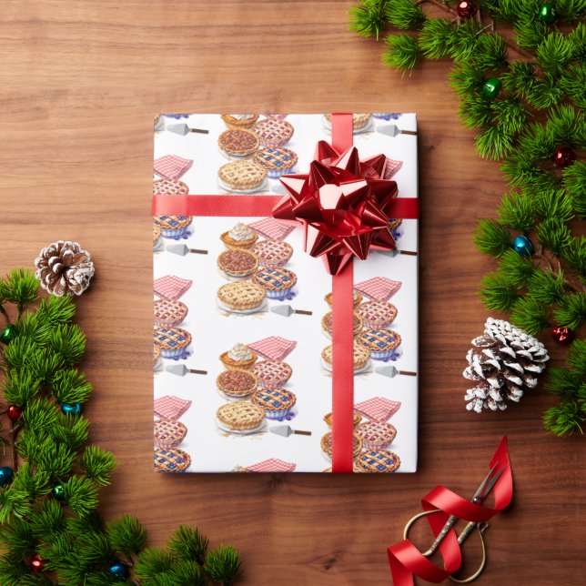 Pie Sharing Night Party  Wrapping Paper (Holiday Gift)