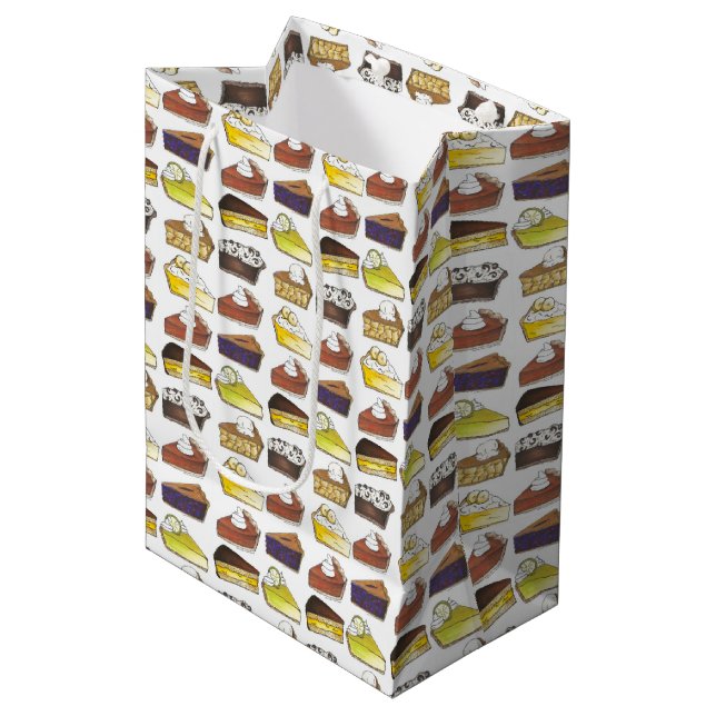Pie Slice Apple Pumpkin Banana Key Lime Blueberry Medium Gift Bag (Front Angled)