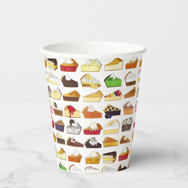 Pie Social Pi Day Slices Bake Sale Dessert Food Paper Cups (Front)