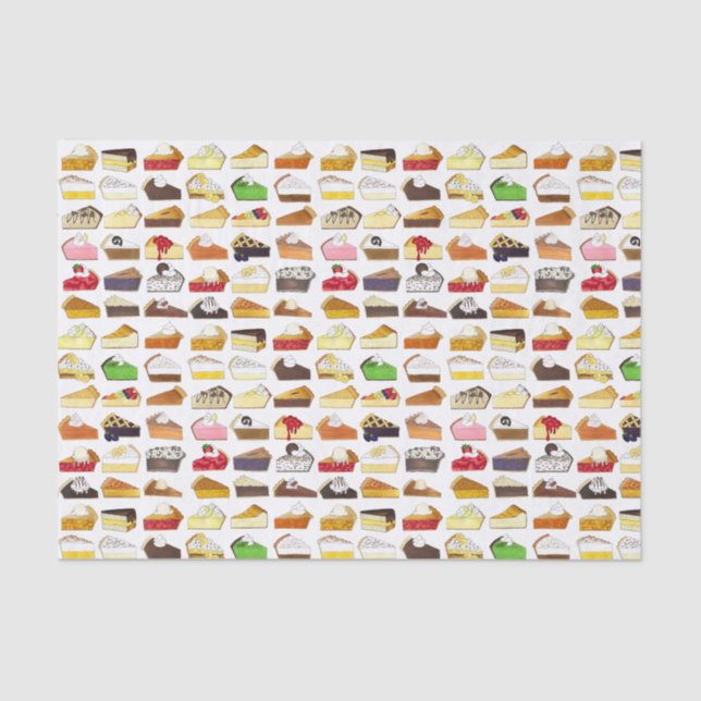 Pie Social Pi Day Slices Bake Sale Dessert Food Tissue Paper (Front)