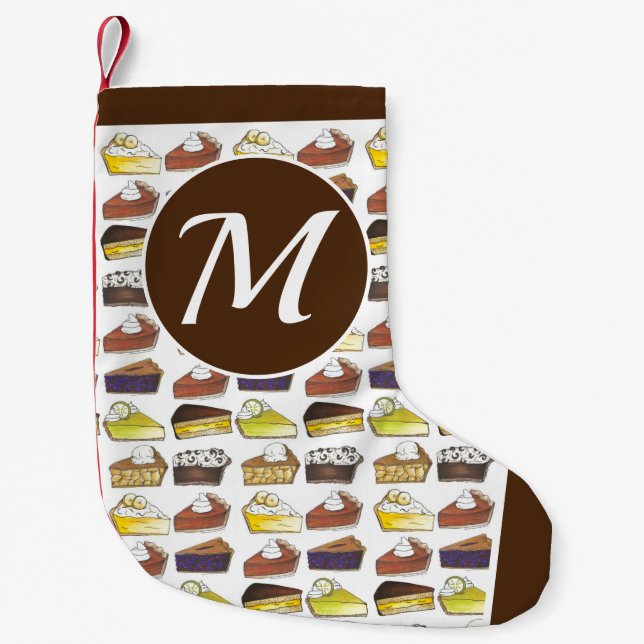 Pie Social Pumpkin Key Lime Blueberry Apple Slices Small Christmas Stocking (Front)