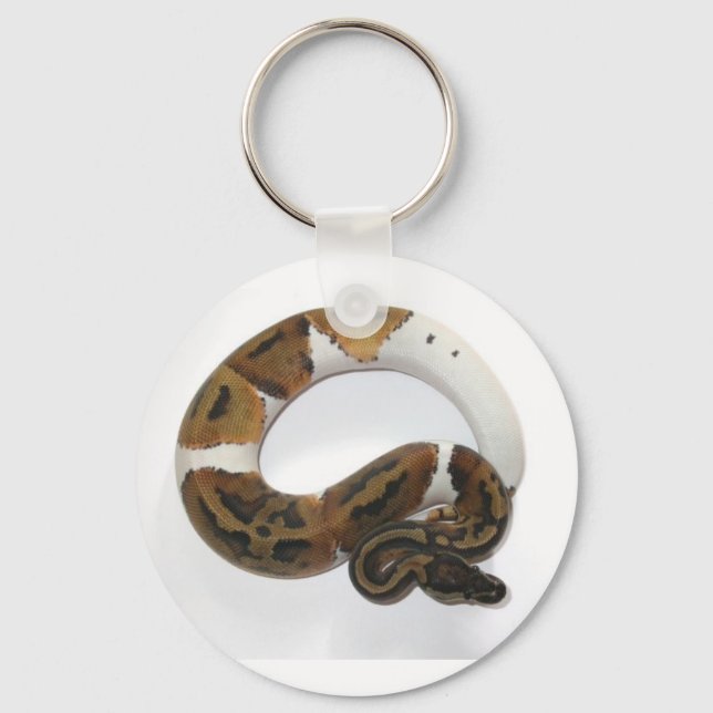 piebald  ball python keychain (Front)