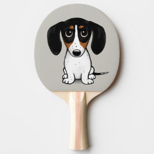 Piebald Dachshund   Cute Cartoon Dog Ping Pong Paddle