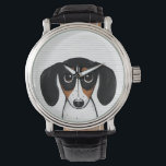 Piebald Dachshund Cute Cartoon Puppy Dog Watch<br><div class="desc">This Piebald Dachshund wrist watch is available in assorted styles for men, women and kids. A cool fashion accessory that makes a great gift for Doxie lovers. Visit Jenn’s Doodle World for many more stylish dog breed watches.</div>