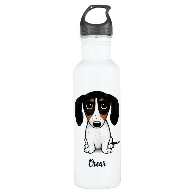 Piebald Dachshund | Cute Dog with Custom Text 710 Ml Water Bottle (Front)