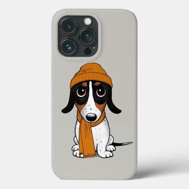 Piebald Dachshund | Cute Hipster Dog  Case-Mate iPhone Case (Back)