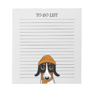 Piebald Dachshund Cute Hipster Dog Lined Notepad