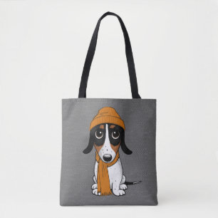 Piebald Dachshund Cute Hipster Dog Tote Bag