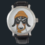 Piebald Dachshund Cute Hipster Dog Watch<br><div class="desc">This Piebald Dachshund wrist watch is available in assorted styles for men,  women and kids. A cool fashion accessory that makes a great gift for Doxie lovers. Visit Jenn’s Doodle World for many more stylish dog breed watches.</div>