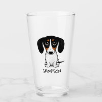 Piebald Dachshund Cute Puppy Dog Custom Glass