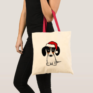 Piebald Dachshund Santa Cute Wiener Dog  Tote Bag