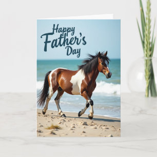Piebald Horse Fathers Day Card