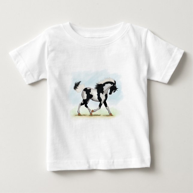 Piebald Overo Pinto Horse Baby T-Shirt (Front)