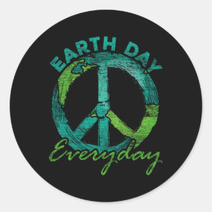 Piece Everyday Earth Day  Classic Round Sticker