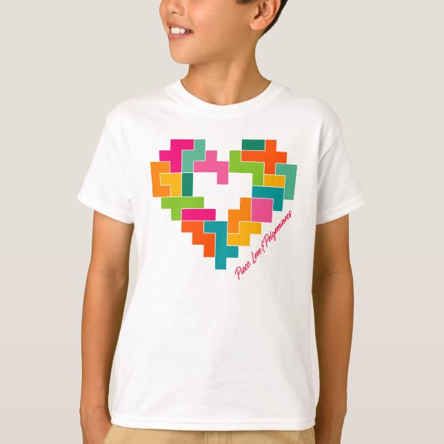Piece, Love & Polyominoes Boys Shirt (Front)