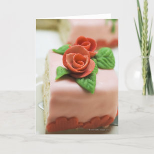 Piece of cake with marzipan card