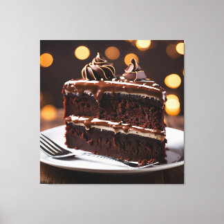 Piece Of Chocolate Cake Canvas Print