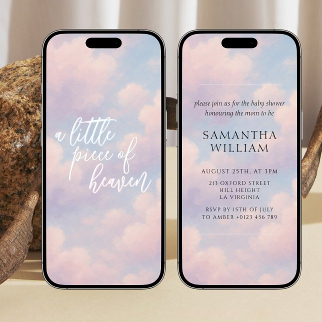 Piece of Heaven Baby Shower Digital Download Invitation (Creator Uploaded)