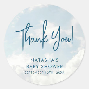Piece of Heaven Clouds Baby Shower Classic Round Sticker