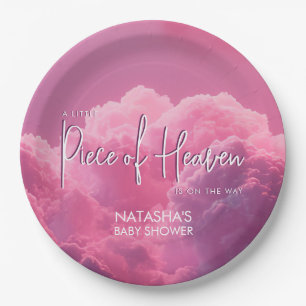 Piece of Heaven is on the way Dreamy Clouds Paper Plate