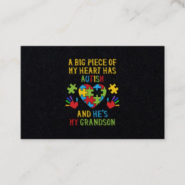 Piece Of My Heart Grandson Business Card (Front)