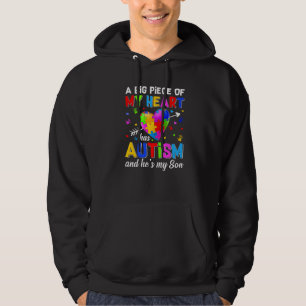 Piece Of My Heart Has Autism He's My Son Autistic  Hoodie