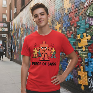 Piece of Sass – Funny Puzzle Character Design T-Shirt