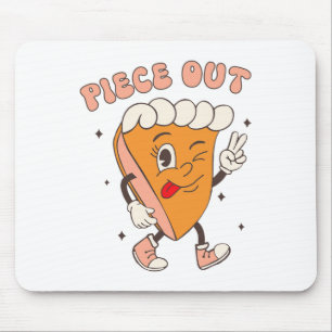 Piece Out Pumpkin Pie Retro Thanksgiving Fall Groo Mouse Pad