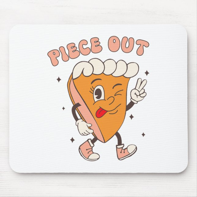 Piece Out Pumpkin Pie Retro Thanksgiving Fall Groo Mouse Pad (Front)