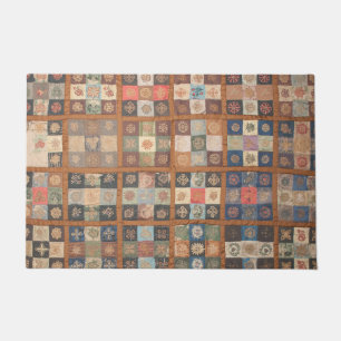 Pieced Nine-Patch fancy quilt Doormat