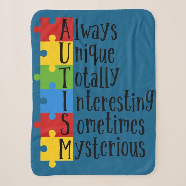 Pieces of Autism  Sherpa Blanket (Front)