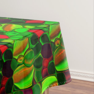 Pieces of colors, circles and rounded shapes. tablecloth