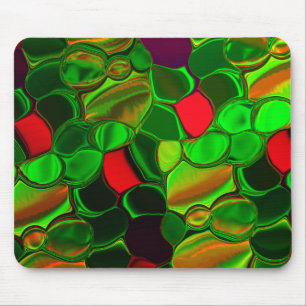Pieces of colours, circles and rounded shapes mouse pad