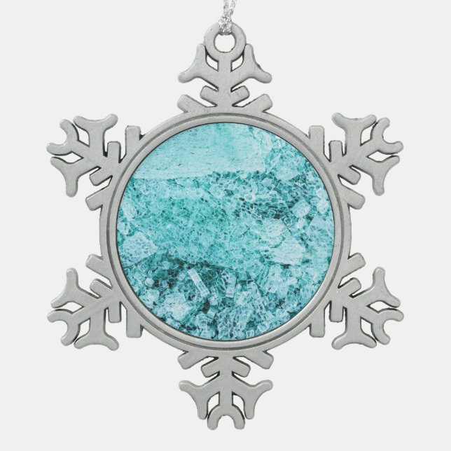 pieces of mental integration snowflake pewter christmas ornament (Front)