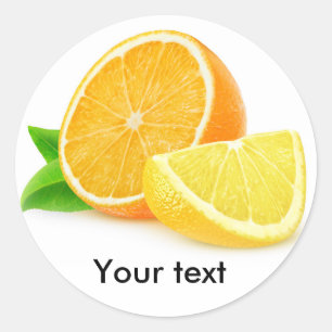 Pieces of orange and lemon classic round sticker