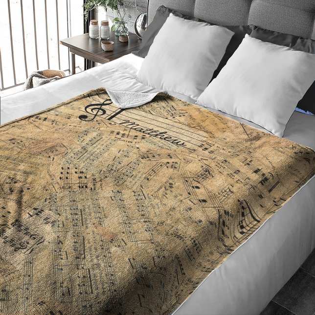 Pieces of Vintage Music ID389 Fleece Blanket (Creator Uploaded)