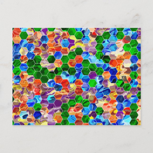 Piecewise Hexagons Swirl Postcard (Front)